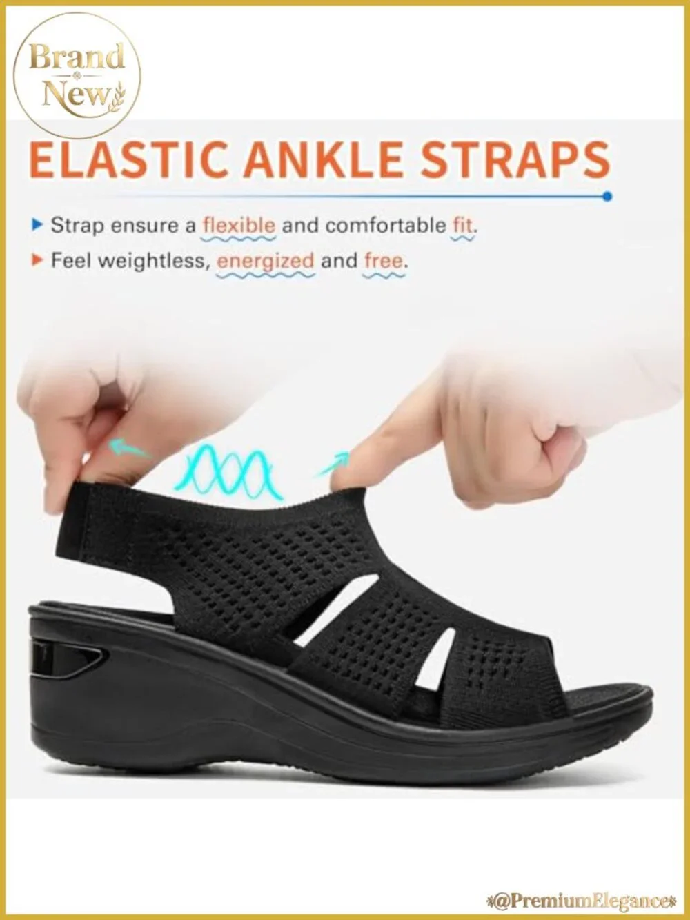 Comfortable Platform Walking Sandals Memory Foam Open Toe Lightweight